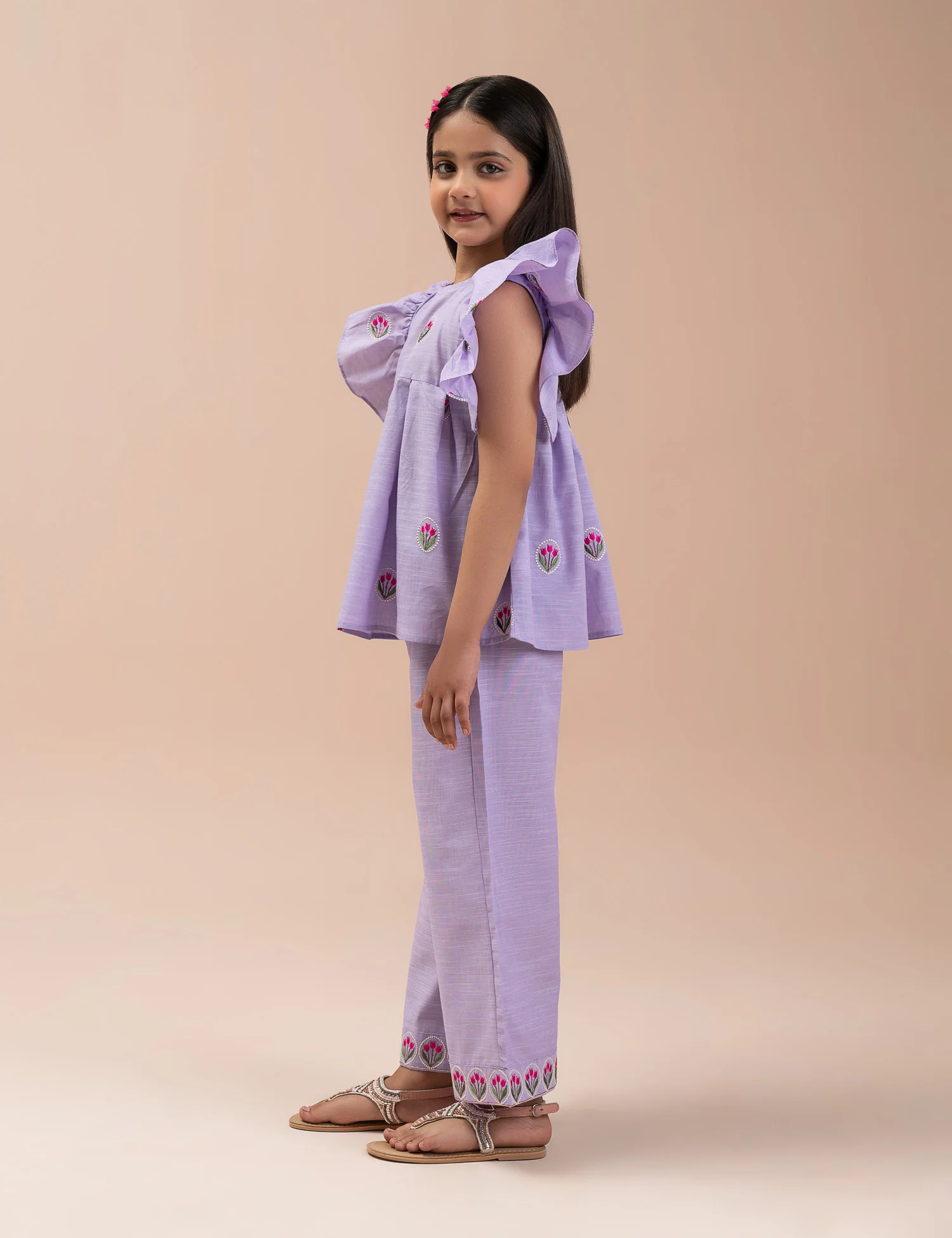 2 PIECE FLORAL EMBROIDERED SUIT - Image 4
