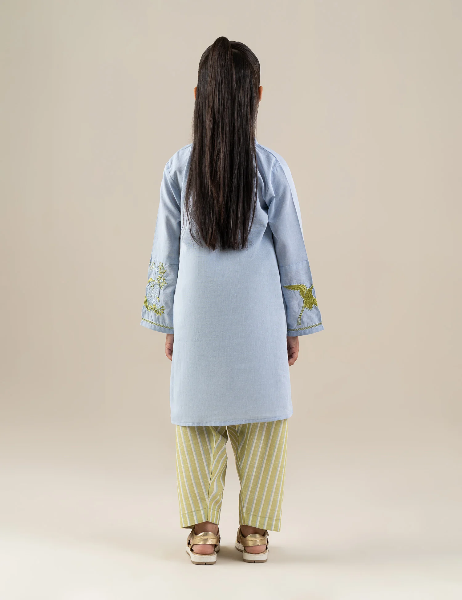2 PIECE CONTRAST EMBROIDERED SUIT - Image 5