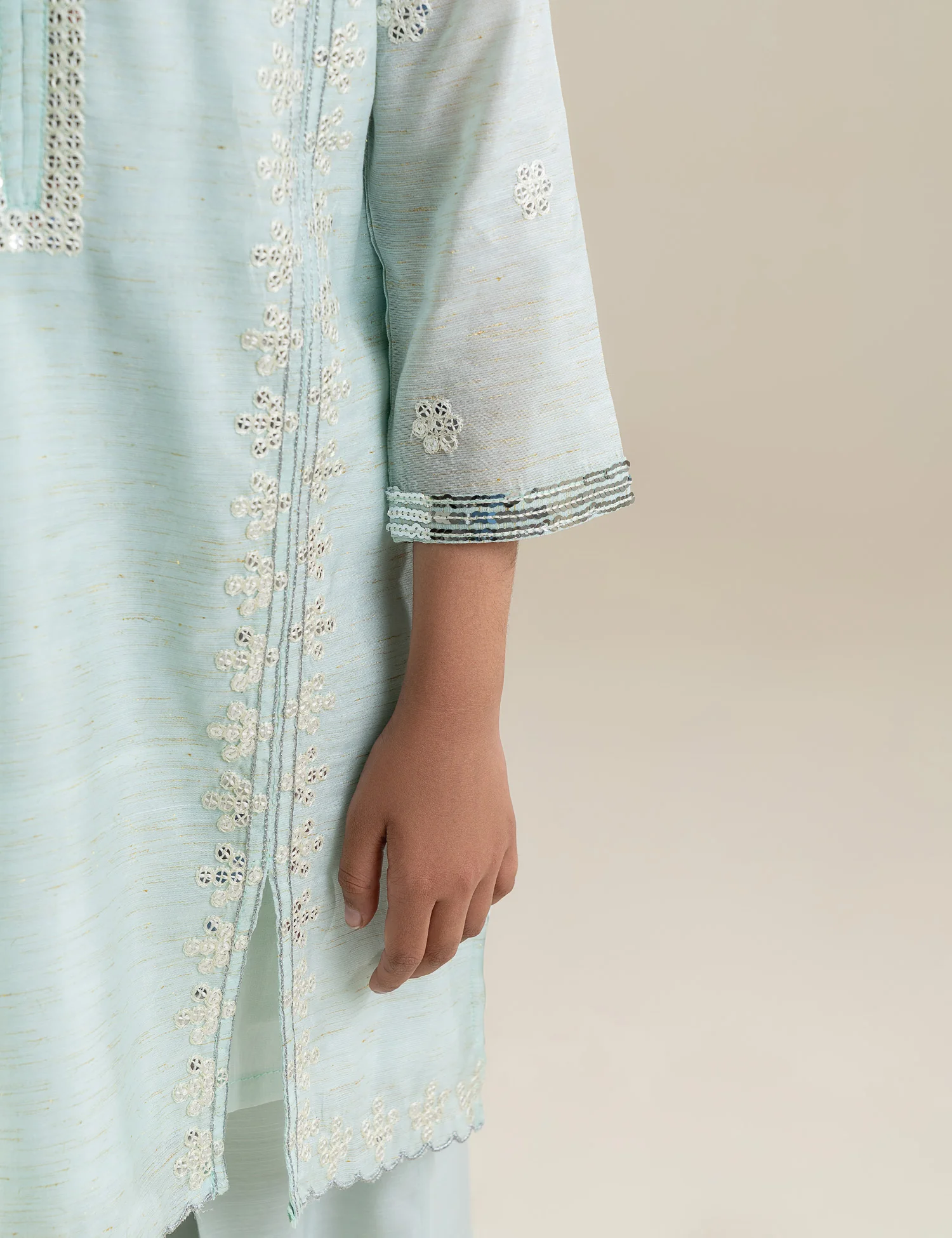 2 PIECE SEQUIN EMBROIDERED SUIT - Image 3