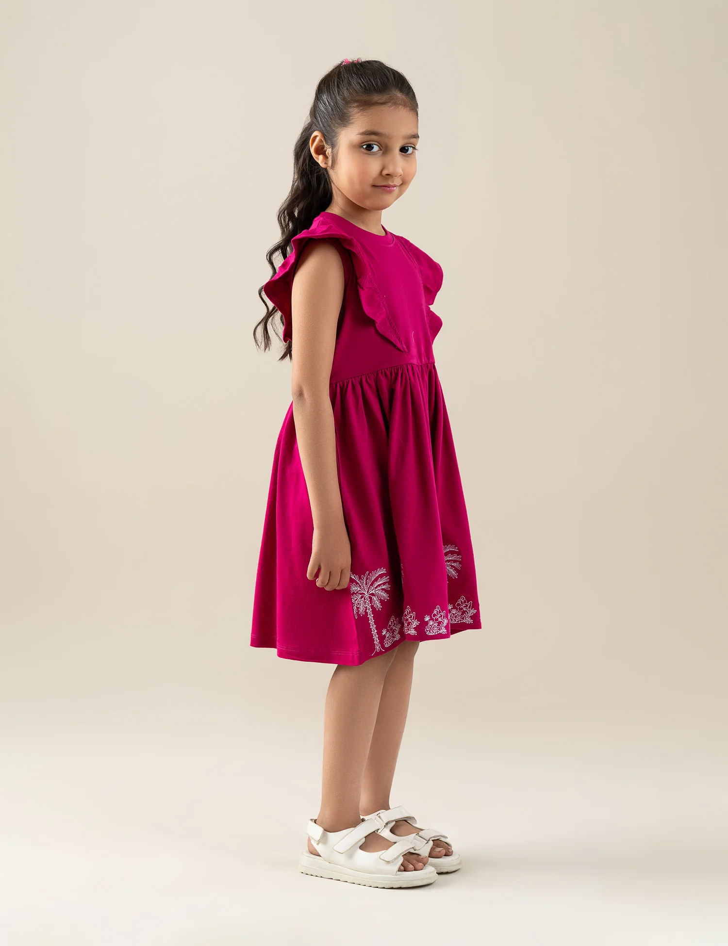 PALM TREE EMBROIDERED DRESS - Image 4