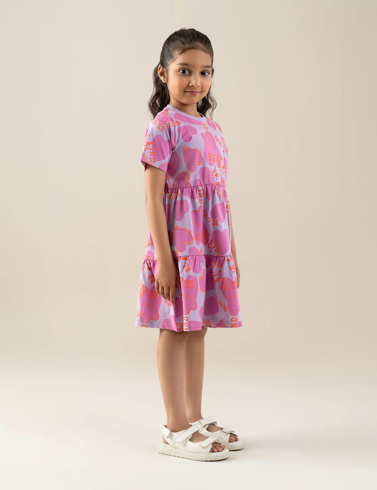 HEART PRINTED TIERED DRESS - Image 3