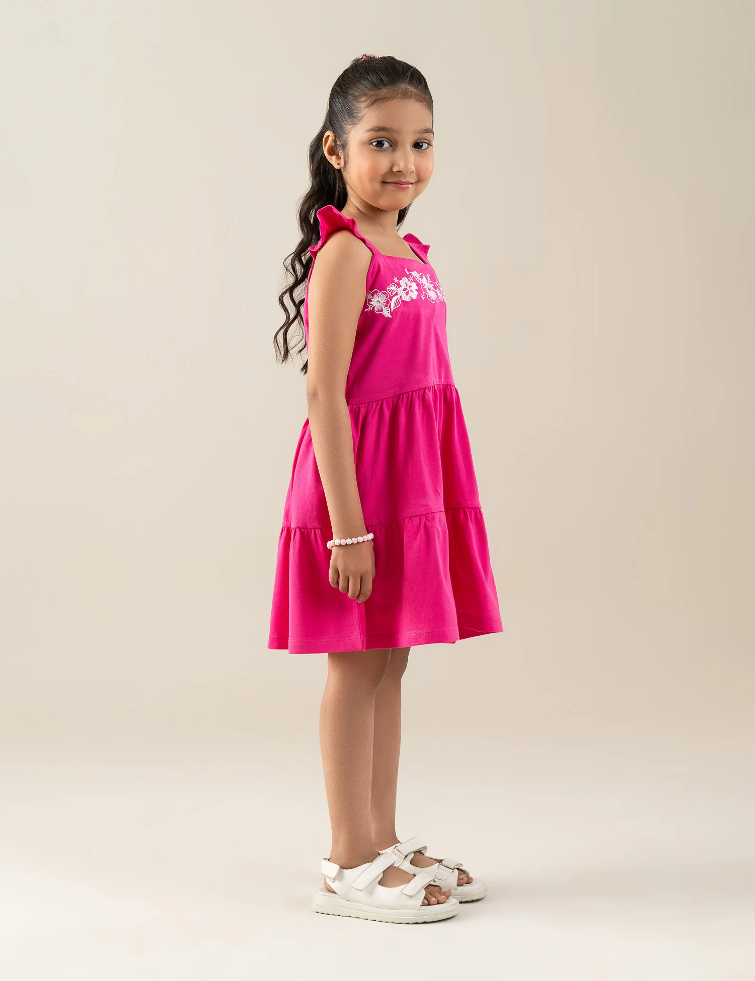 FLORAL EMBROIDERED TIERED DRESS - Image 3