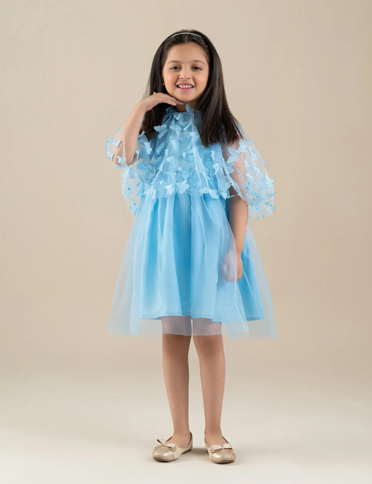 BUTTERFLY NET PARTY DRESS - Image 3