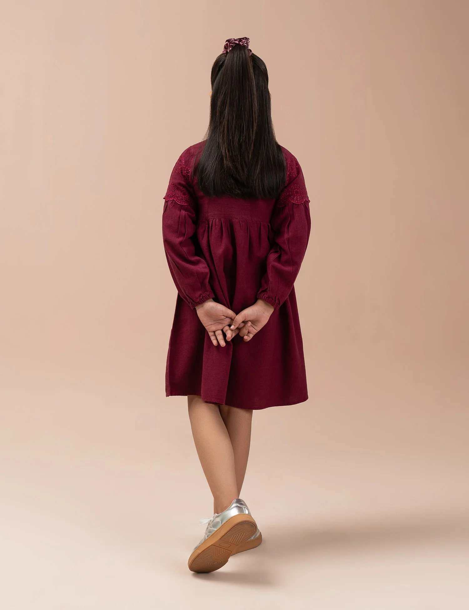EMBROIDERED YOKE LONG DRESS - Image 4