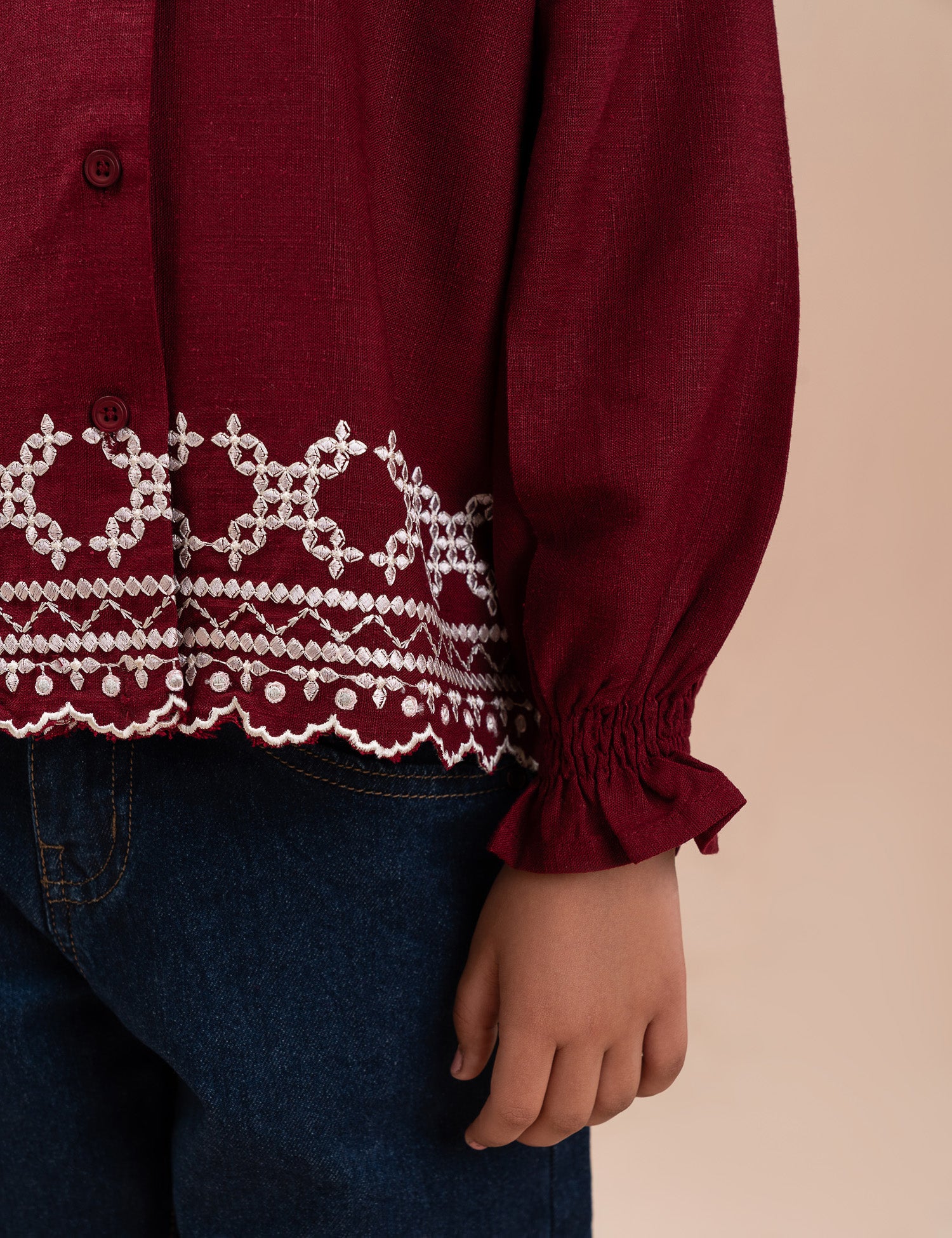 EMBROIDERED BUTTON DOWN TOP - Image 3