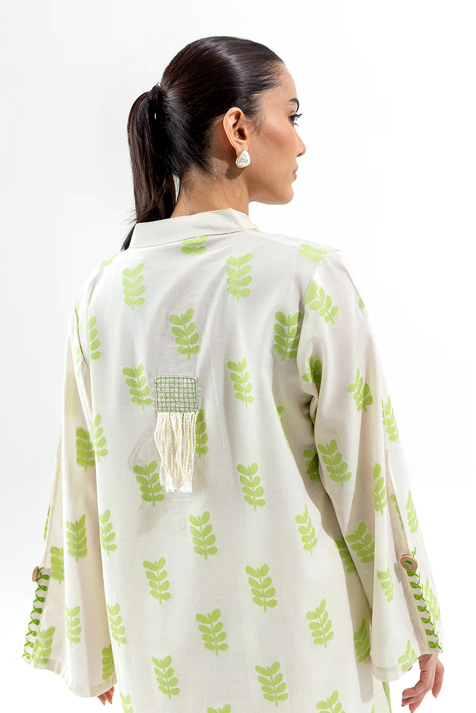 EMBROIDERED JACQUARD SHIRT (PRET) - Image 3