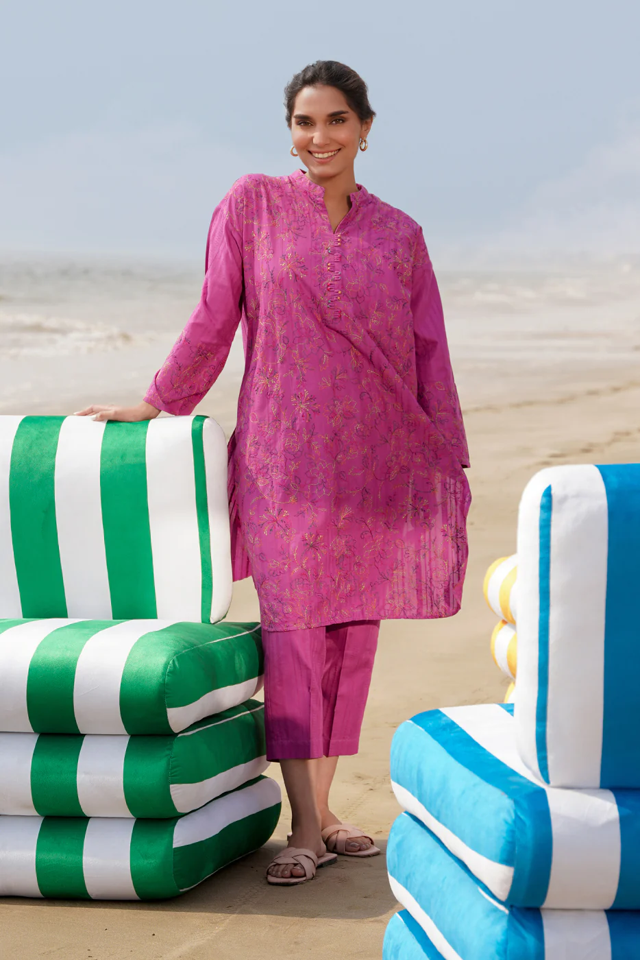 2 PIECE EMBROIDERED LAWN SUIT (PRET) - Image 2