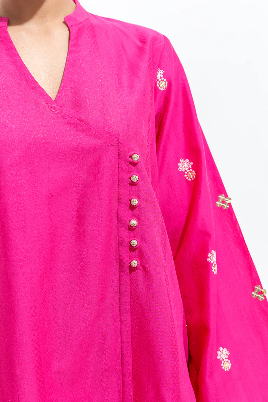 2 PIECE EMBROIDERED BROCIA JACQUARD SUIT (PRET) - Image 3