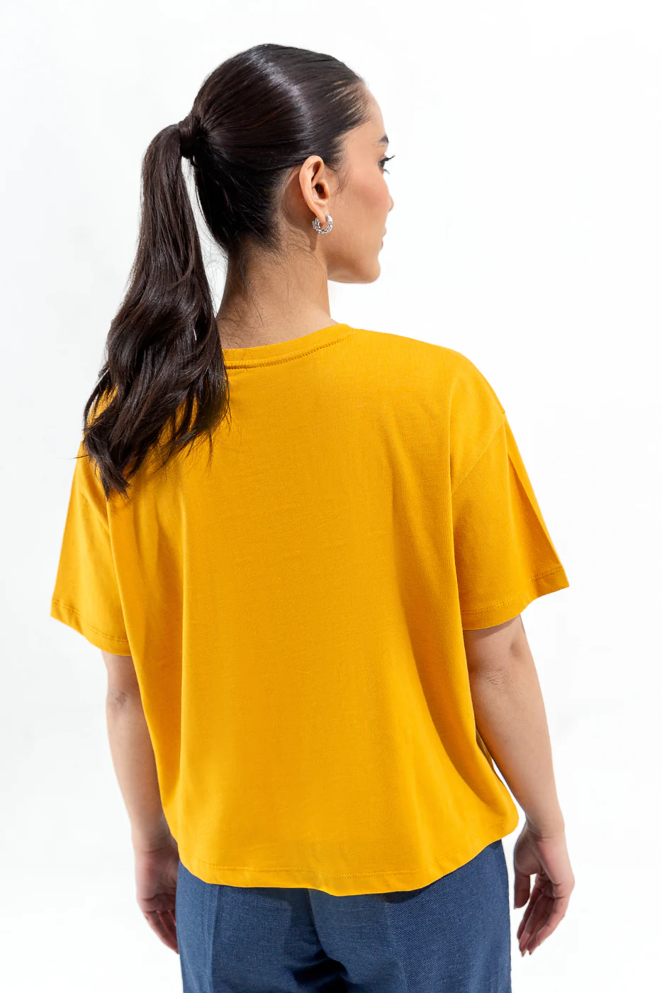 MUSTARD EMBROIDERED TEE - Image 3