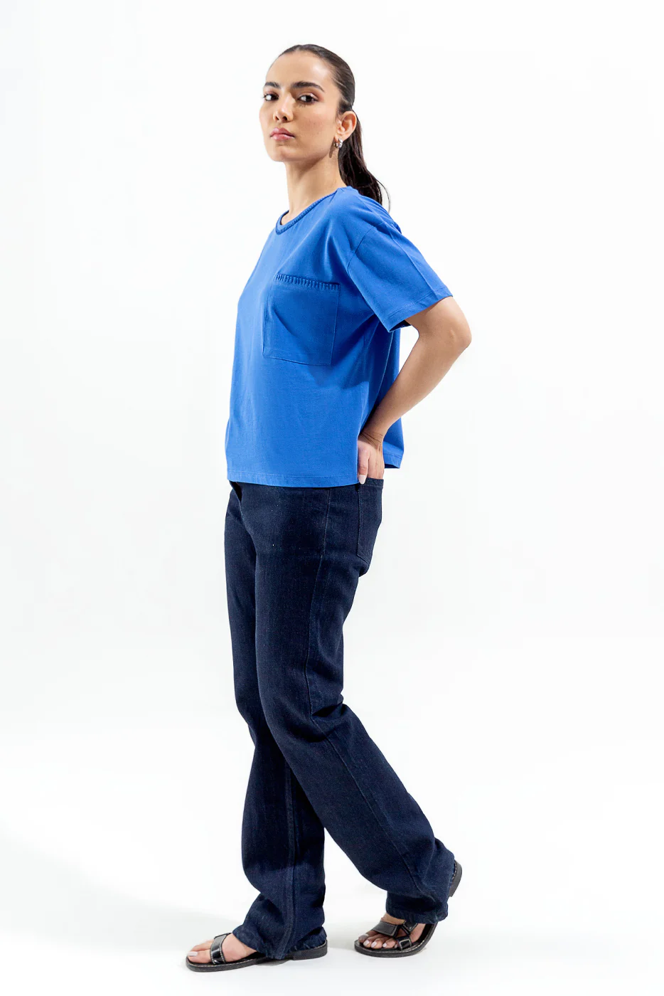 BLUE EMBROIDERED TEE - Image 2