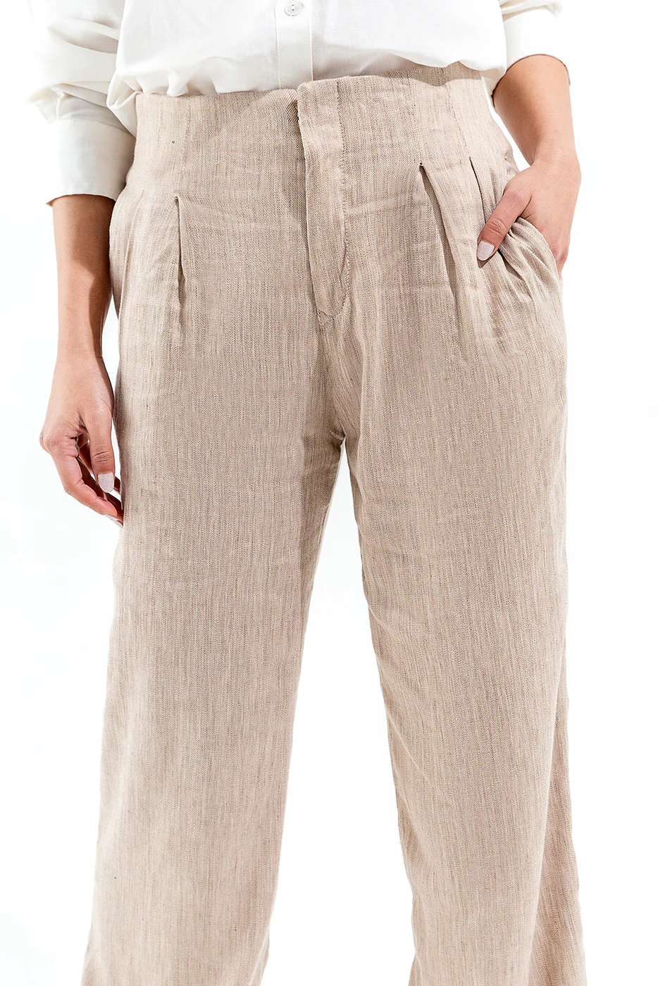 PLEATED WIDE LEG TAILORED PANTS - Image 3