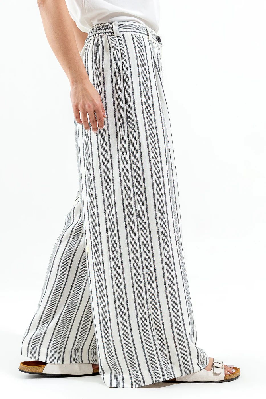 STRIPED WIDE LEG PANTS - Image 4