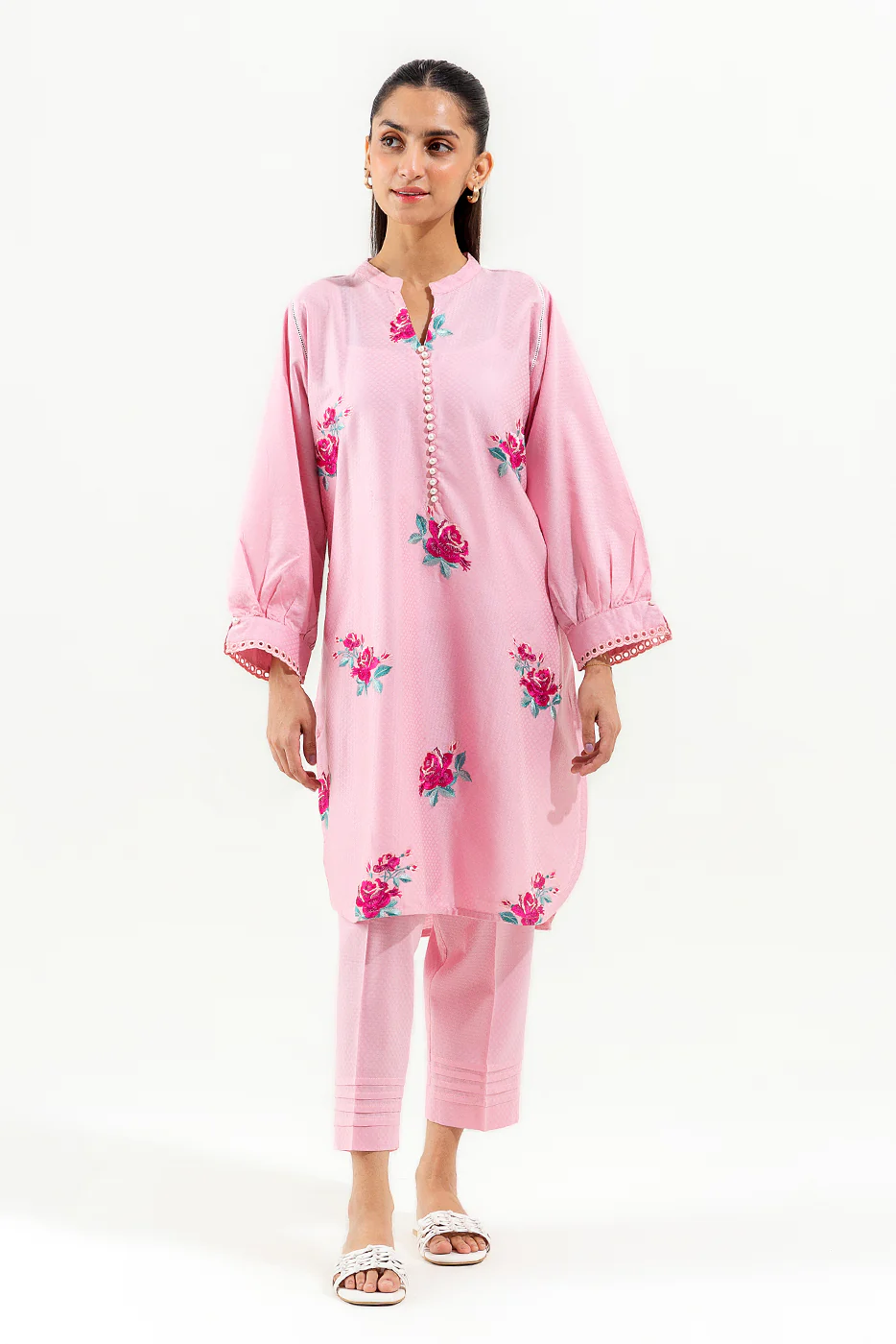 2 PIECE EMBROIDERED JACQUARD SUIT (PRET) - Image 2