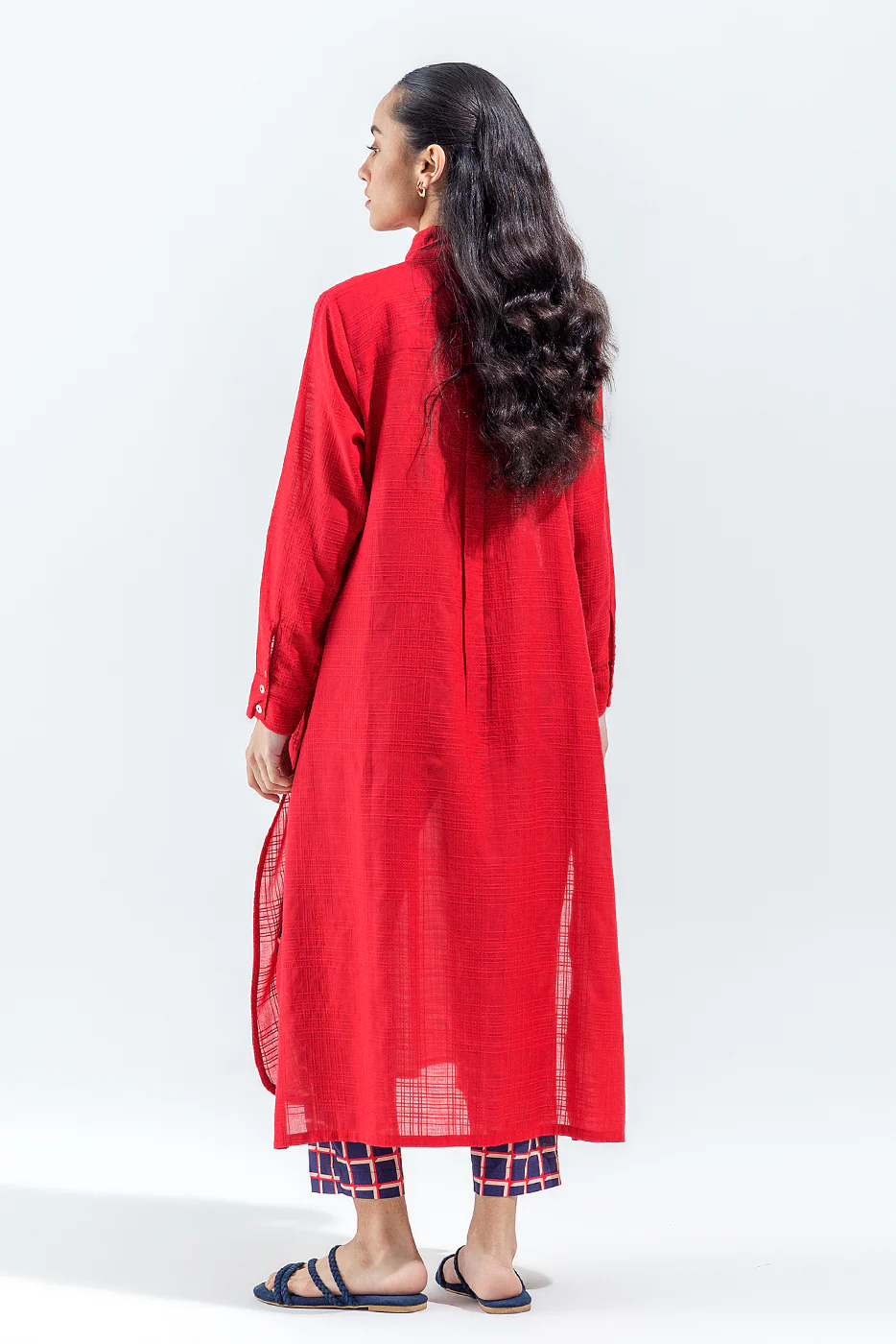 EMBROIDERED YARN DYED SHIRT (PRET) - Image 3