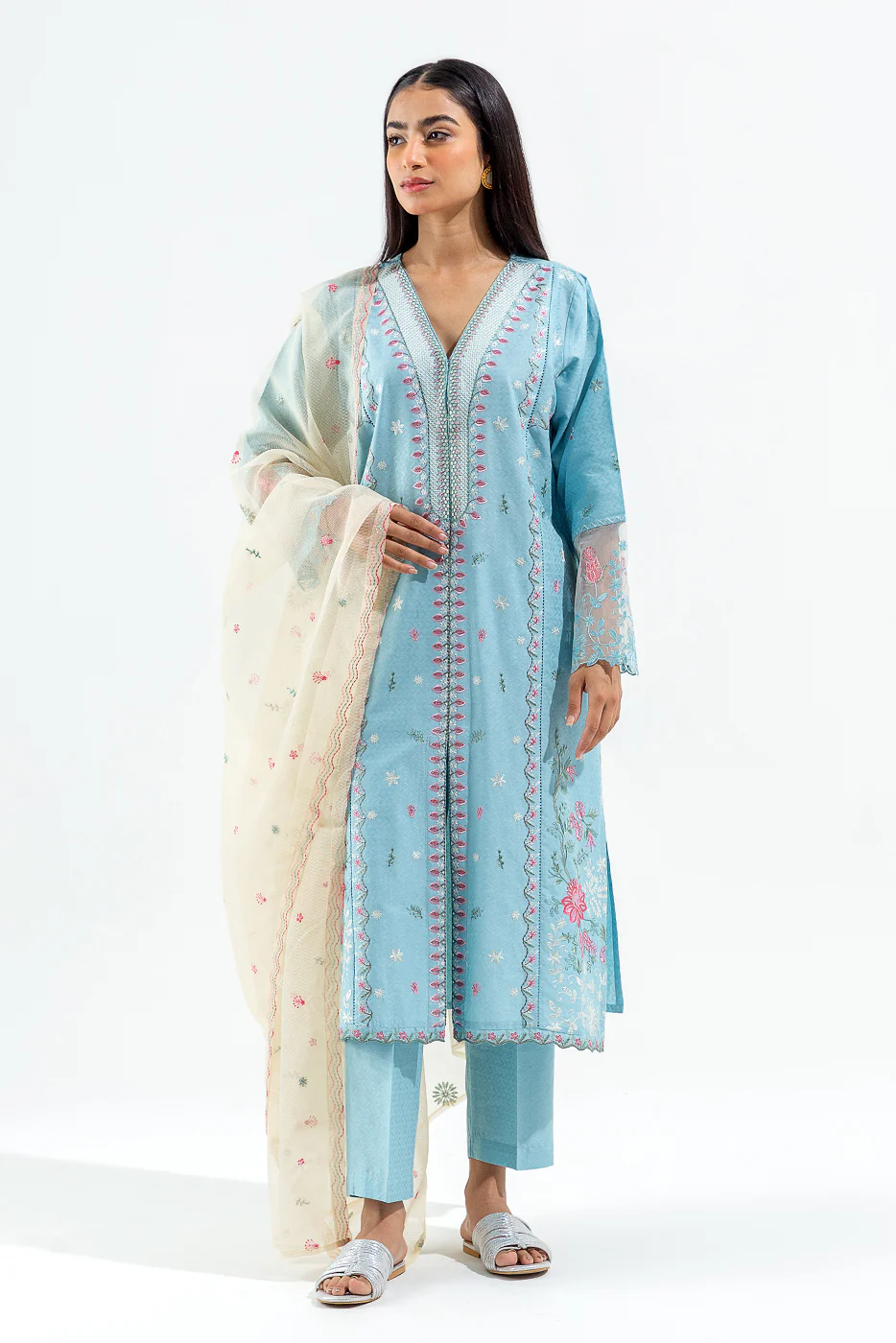 3 PIECE SELF JACQUARD SUIT (LUXURY PRET) - Image 3