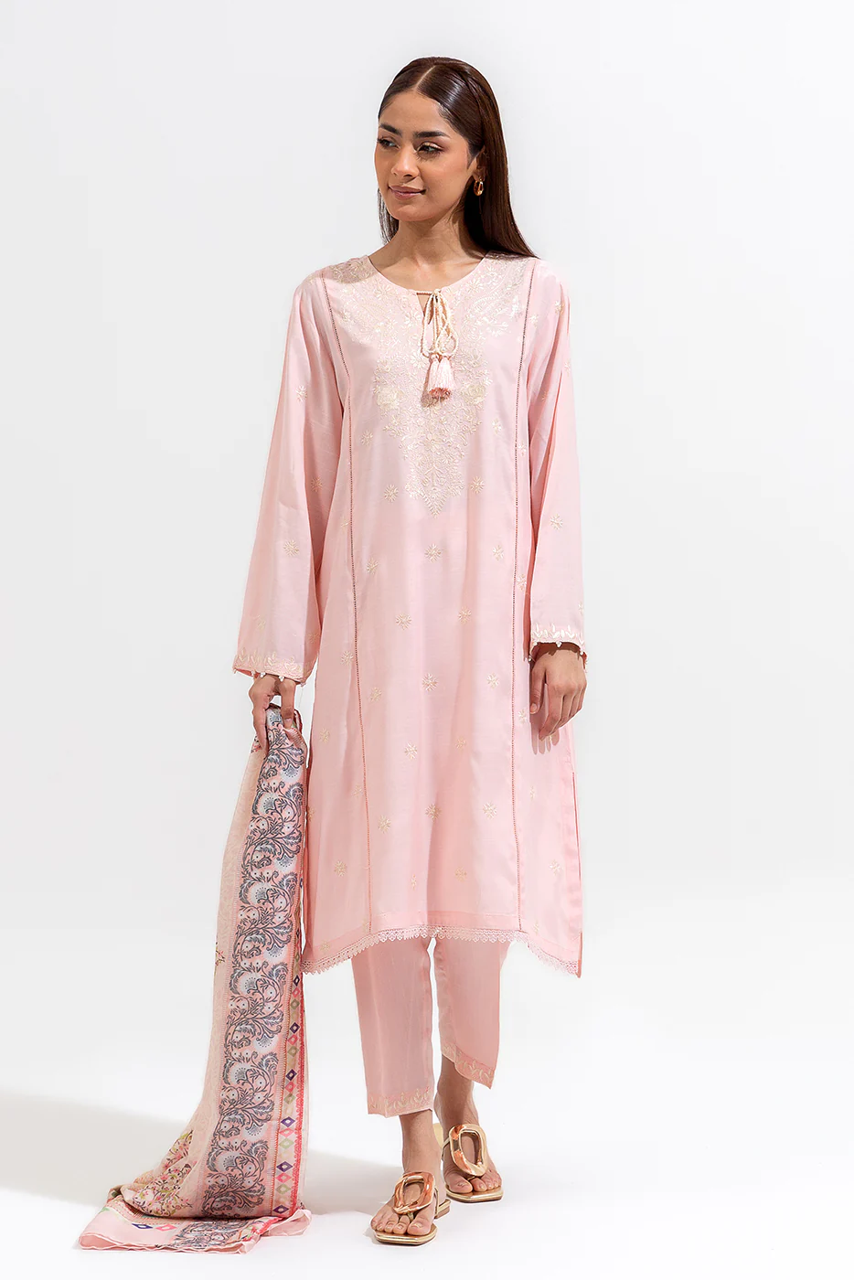 3 PIECE EMBROIDERED SILK SUIT (LUXURY-PRET) - Image 3