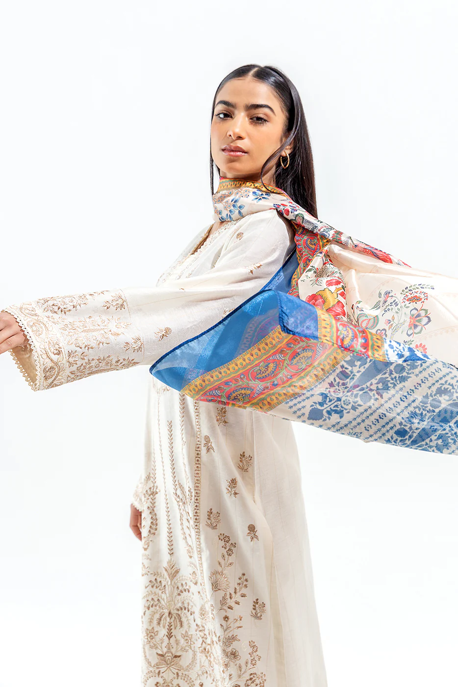 2 PIECE EMBROIDERED TWO TONE SUIT (LUXURY PRET) - Image 2