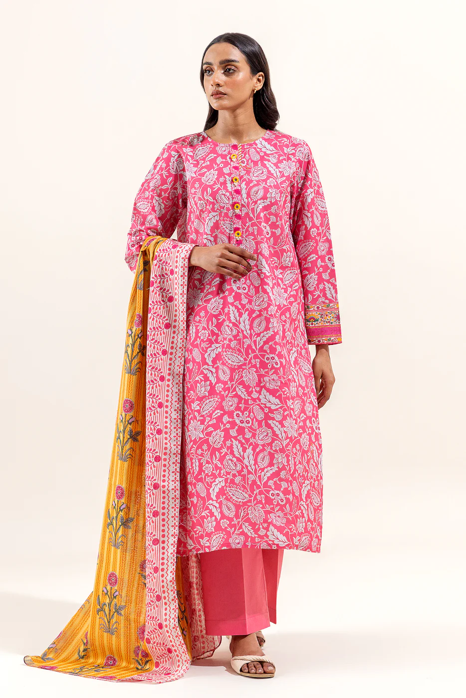 3 PIECE PRINTED LAWN SUIT-FLORENCE FLORA (UNSTITCHED) - Image 5