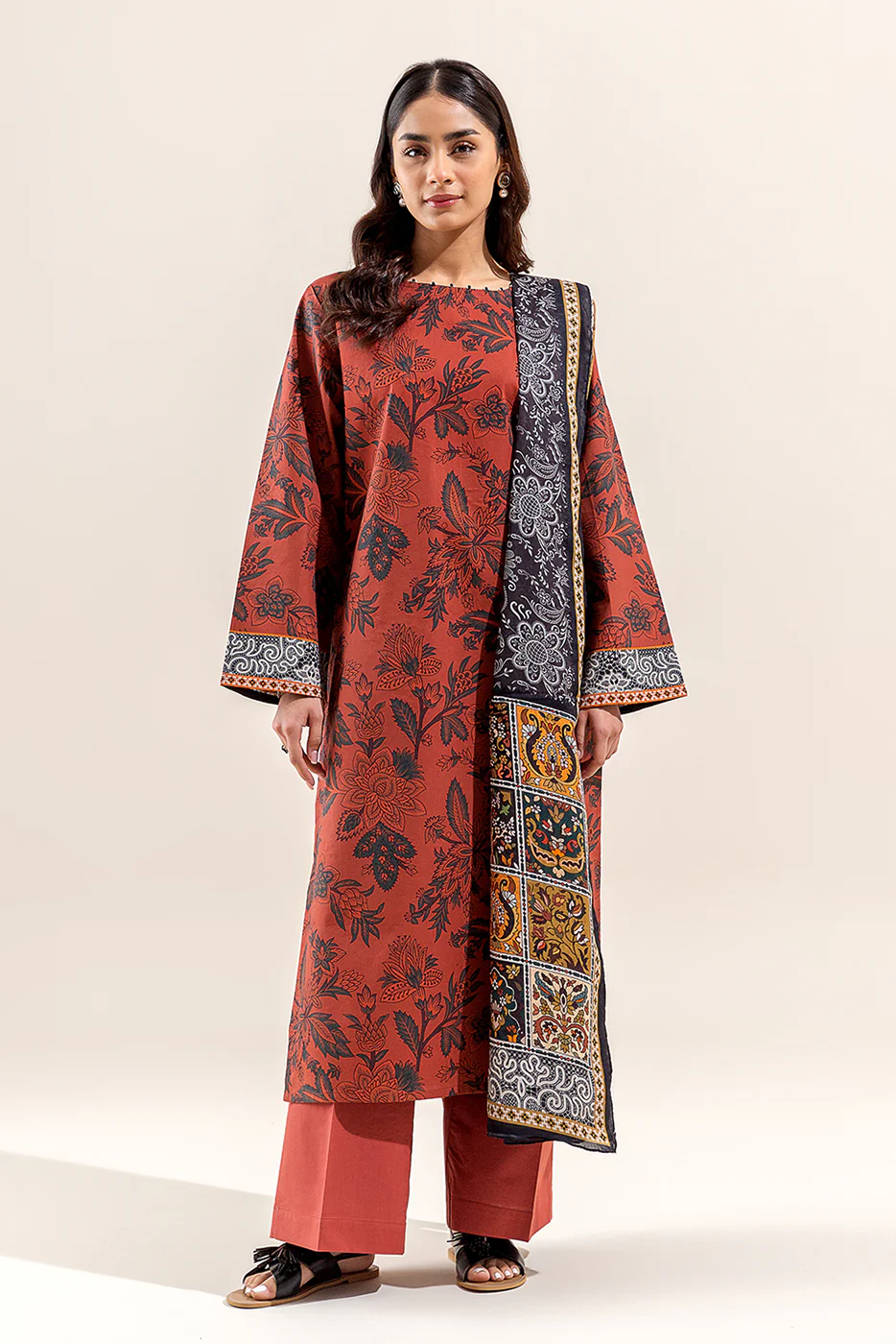 3 PIECE PRINTED LAWN SUIT (UNSTITCHED) - Image 2