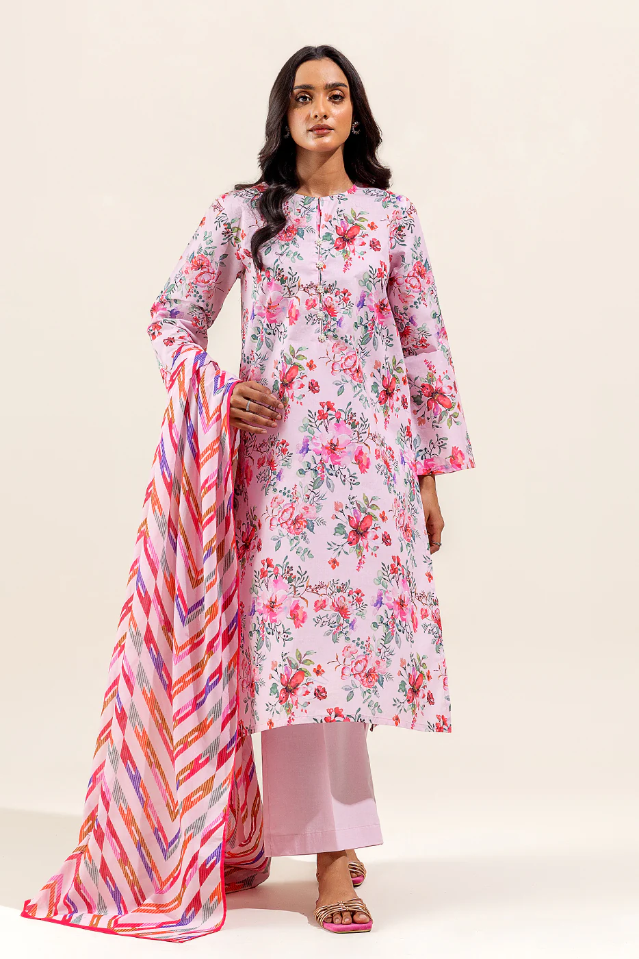 3 PIECE PRINTED SUIT-BLUSH ORCHARD (UNSTITCHED) - Image 5