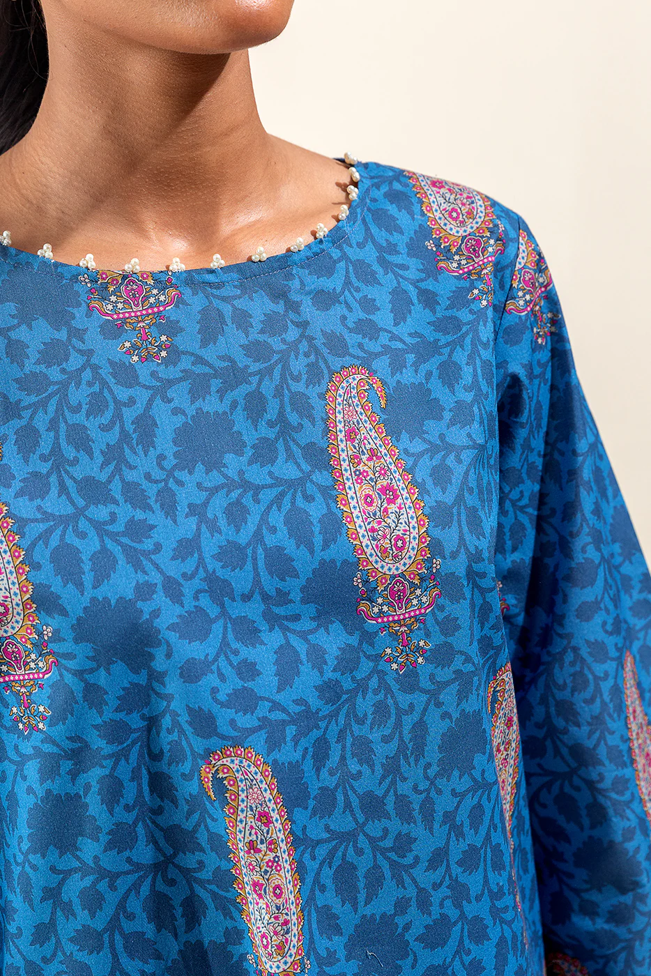3 PIECE PRINTED SUIT-AEGEAN SAND (UNSTITCHED) - Image 3
