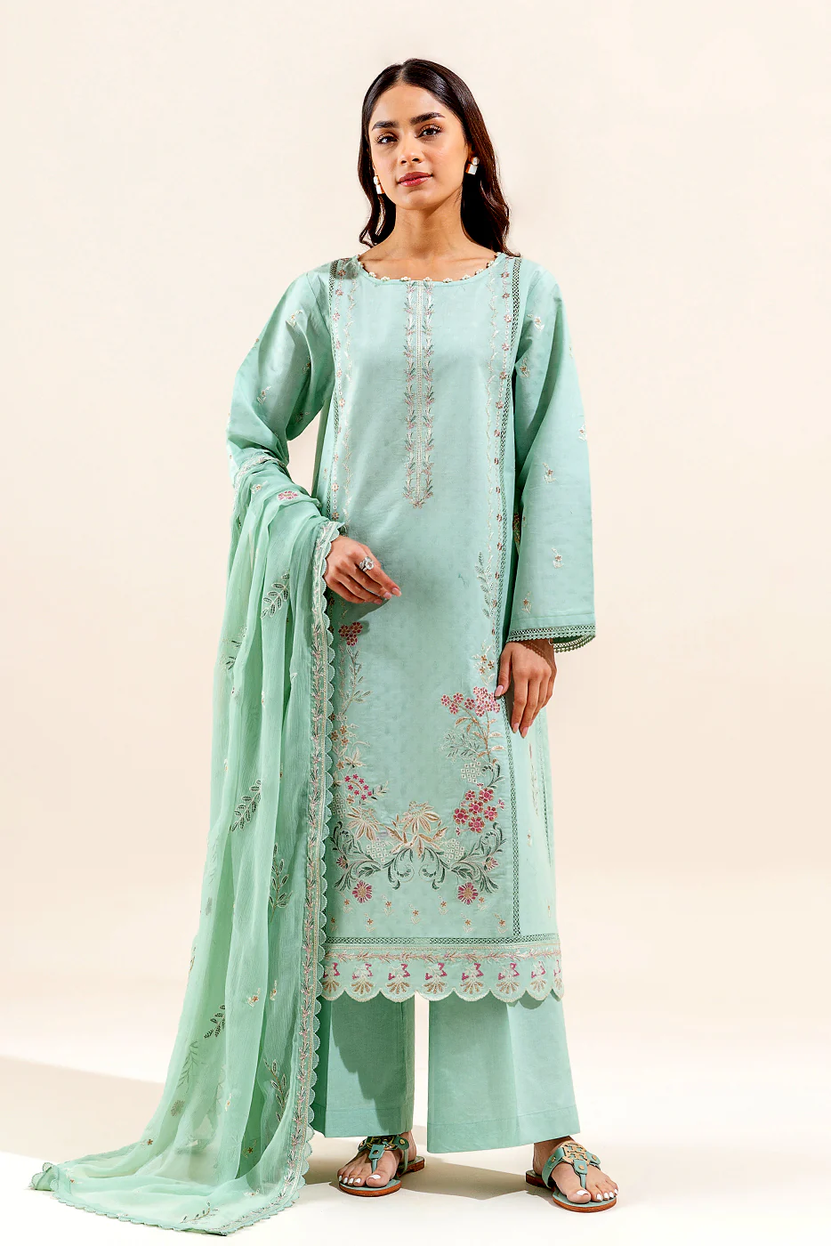 3 PIECE EMBROIDERED TEXTURED LAWN SUIT (UNSTITCHED) - Image 6