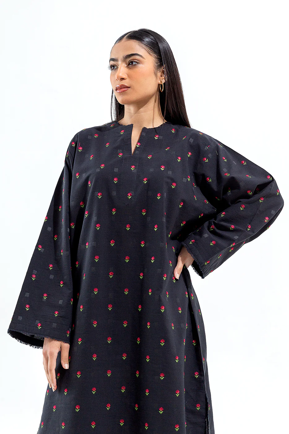2 PIECE EMBROIDERED DOBBY SUIT (PRET) - Image 2