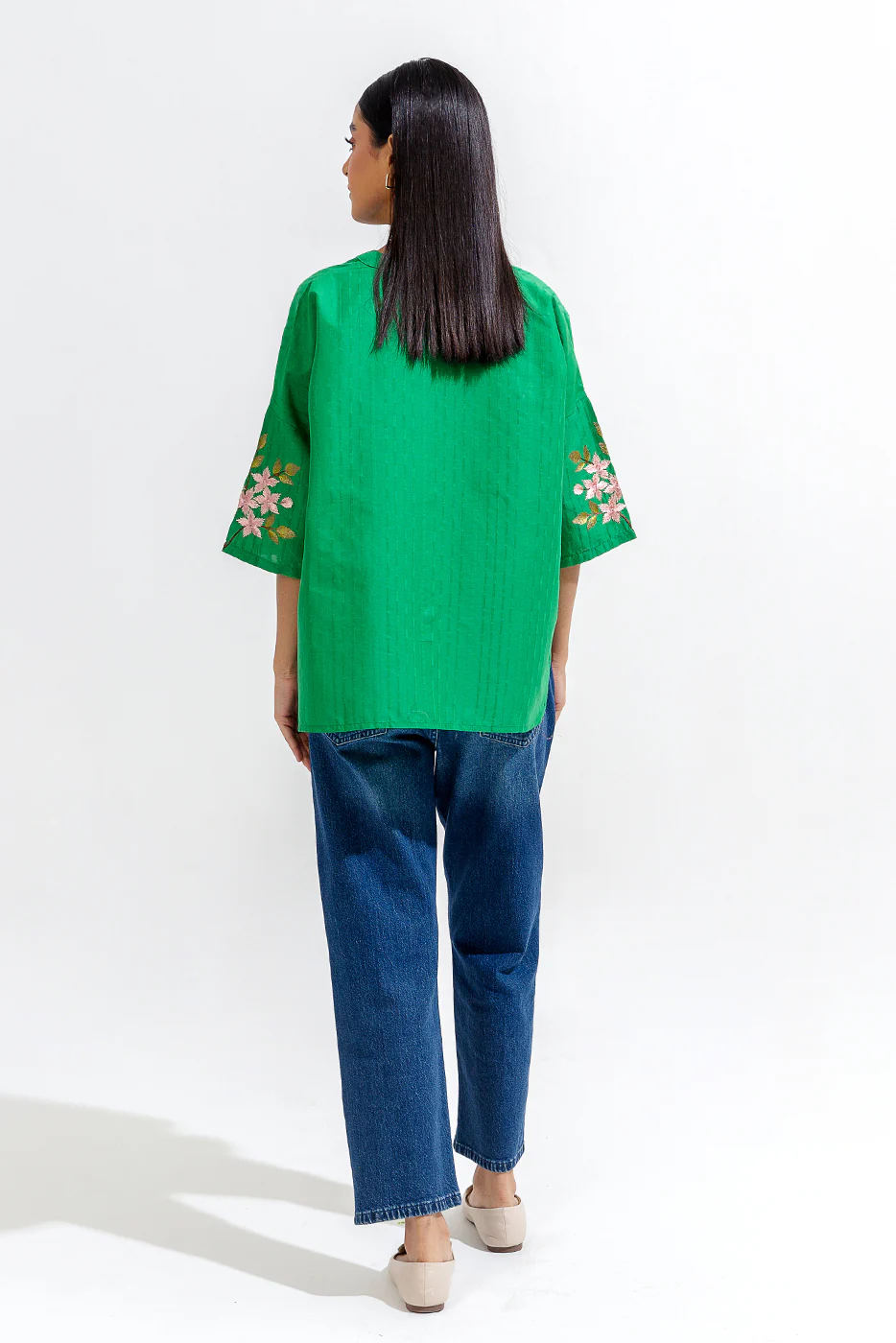 EMBROIDERED JACQUARD TOP (PRET) - Image 3