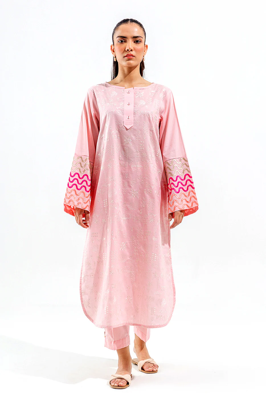 2 PIECE EMBROIDERED LAWN SUIT (PRET) - Image 2