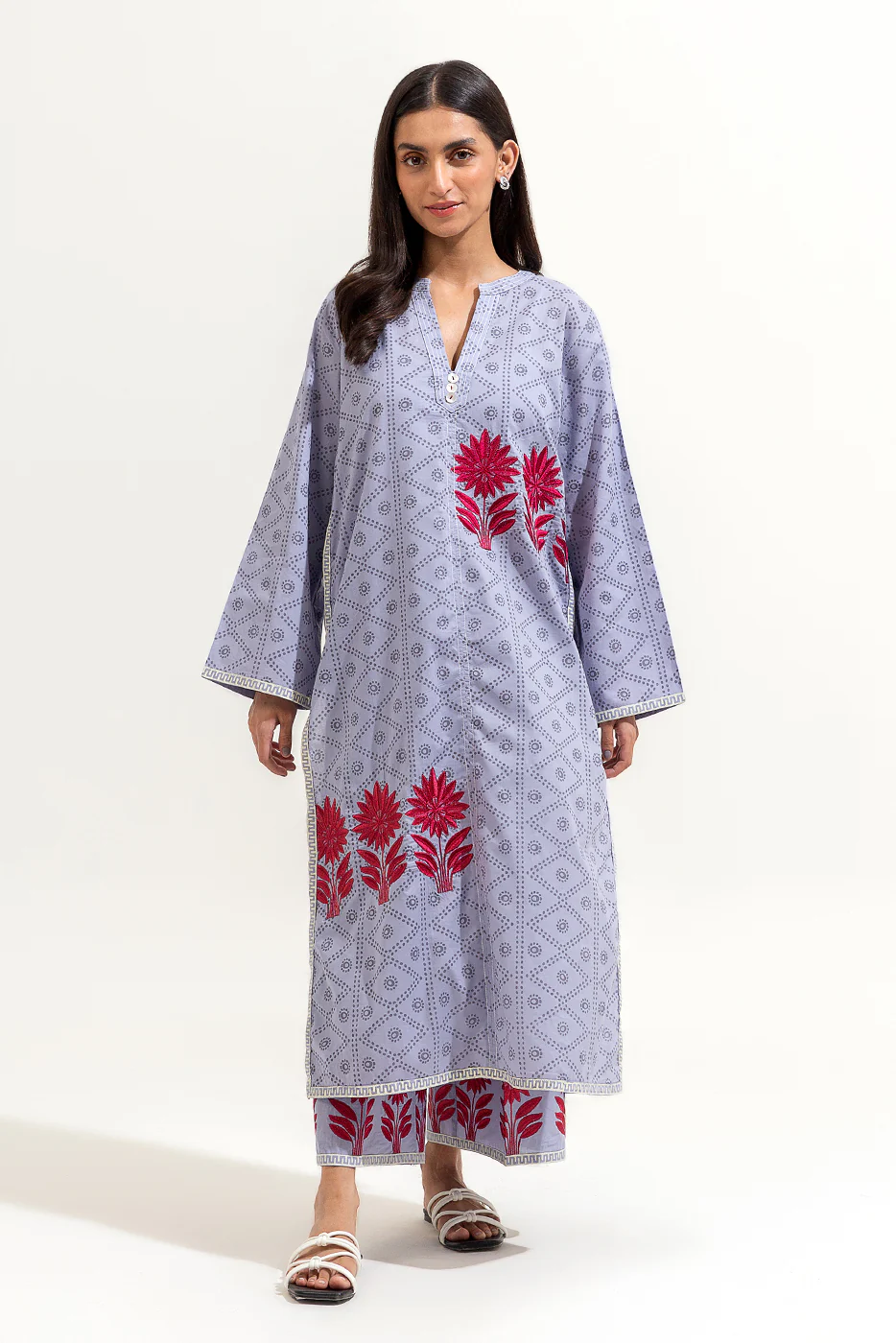 2 PIECE EMBROIDERED LAWN SUIT (PRET) - Image 2