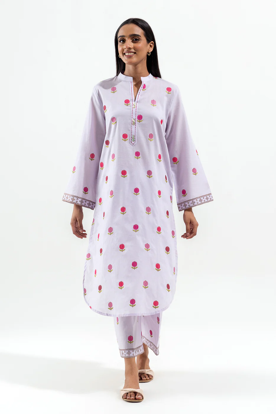 2 PIECE EMBROIDERED LAWN SUIT (PRET) - Image 3