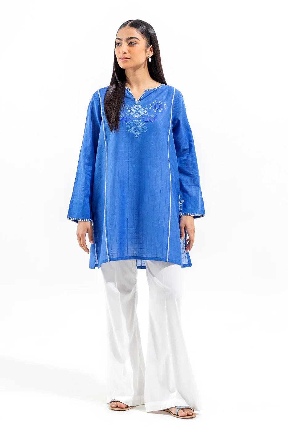 EMBROIDERED JACQUARD SHIRT (PRET) - Image 2