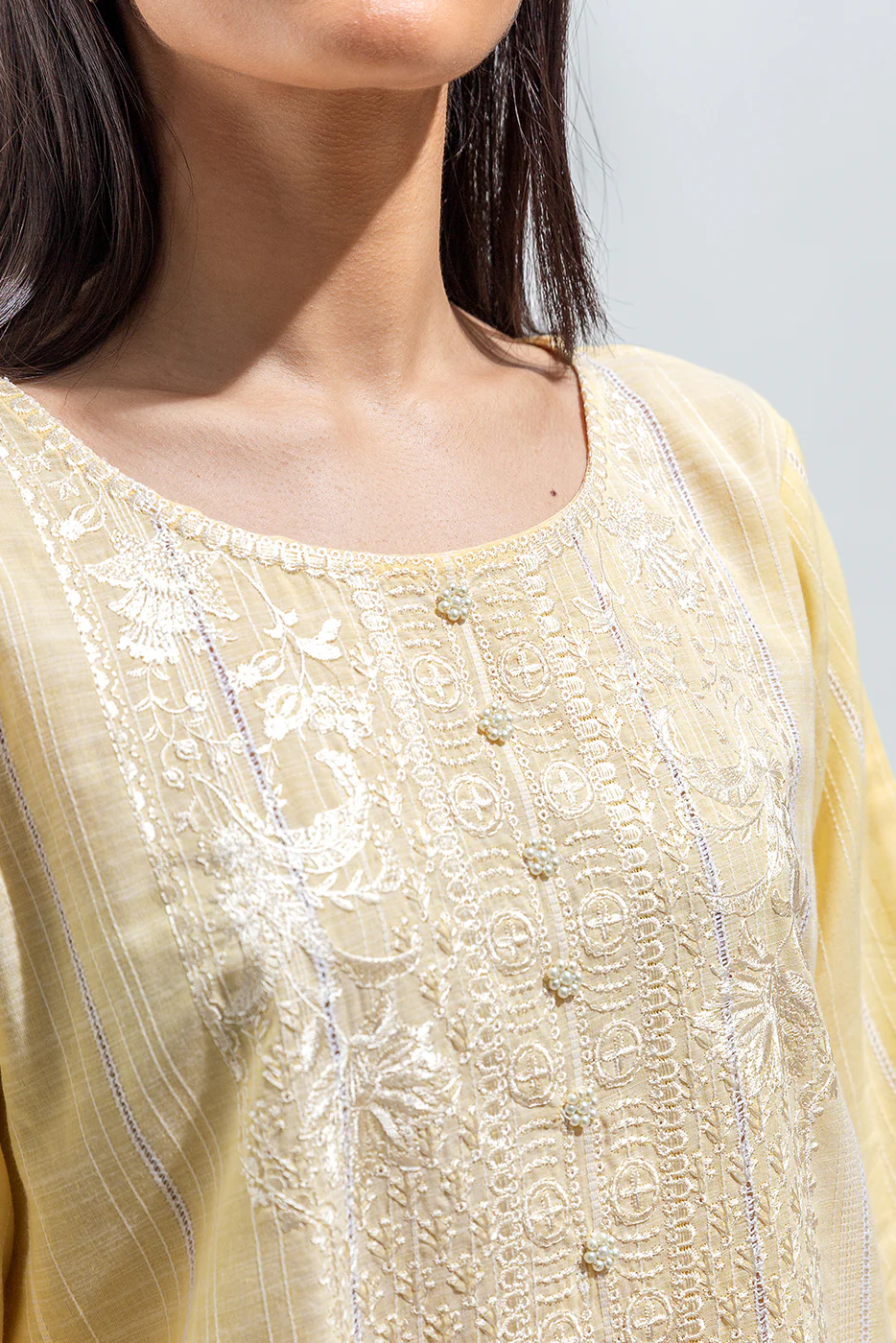 2 PIECE EMBROIDERED JACQUARD DOBBY SUIT (PRET) - Image 4