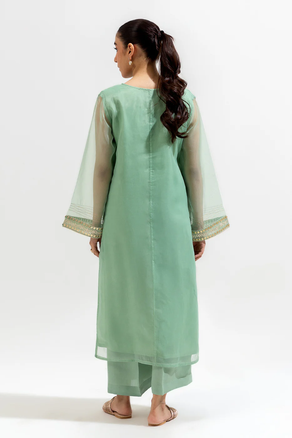 2 PIECE EMBROIDERED ORGANZA SUIT (LUXURY-PRET) - Image 3