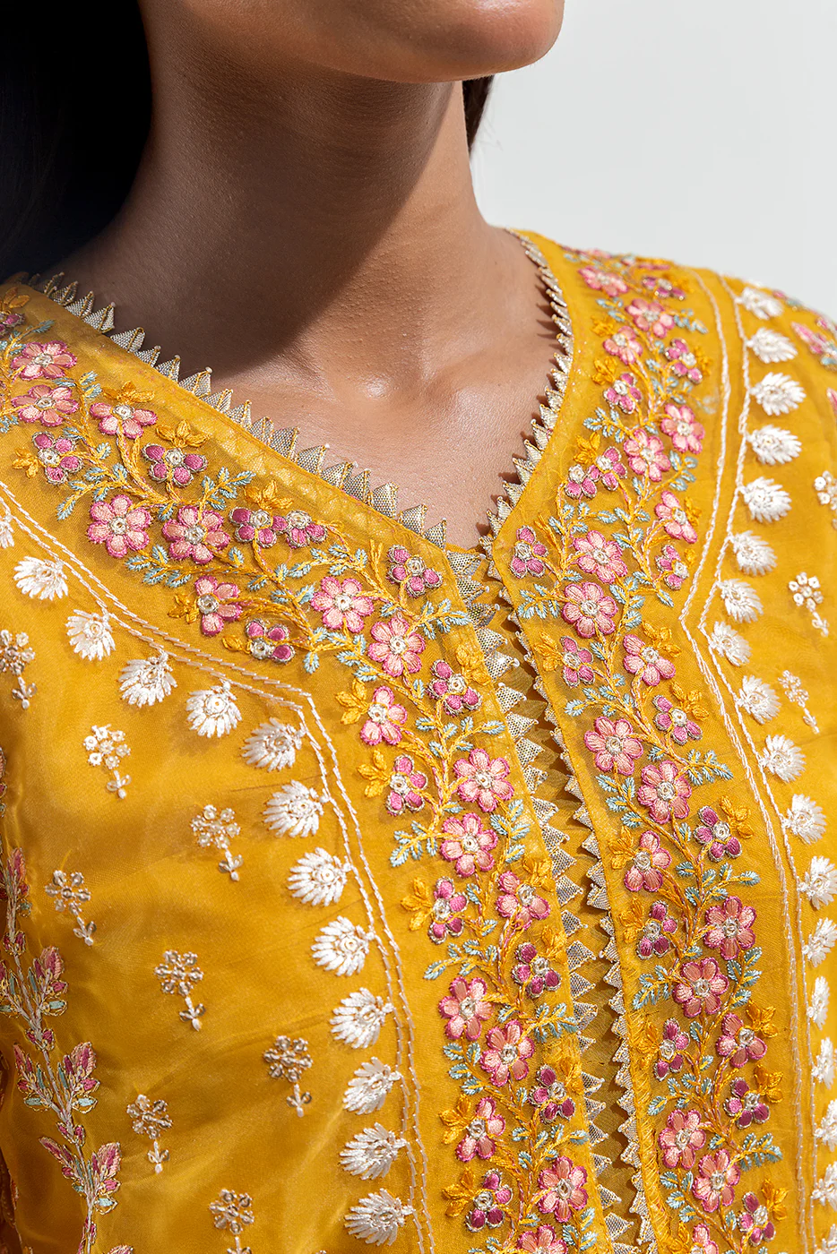 2 PIECE EMBROIDERED ORGANZA SUIT  (LUXURY-PRET) - Image 5
