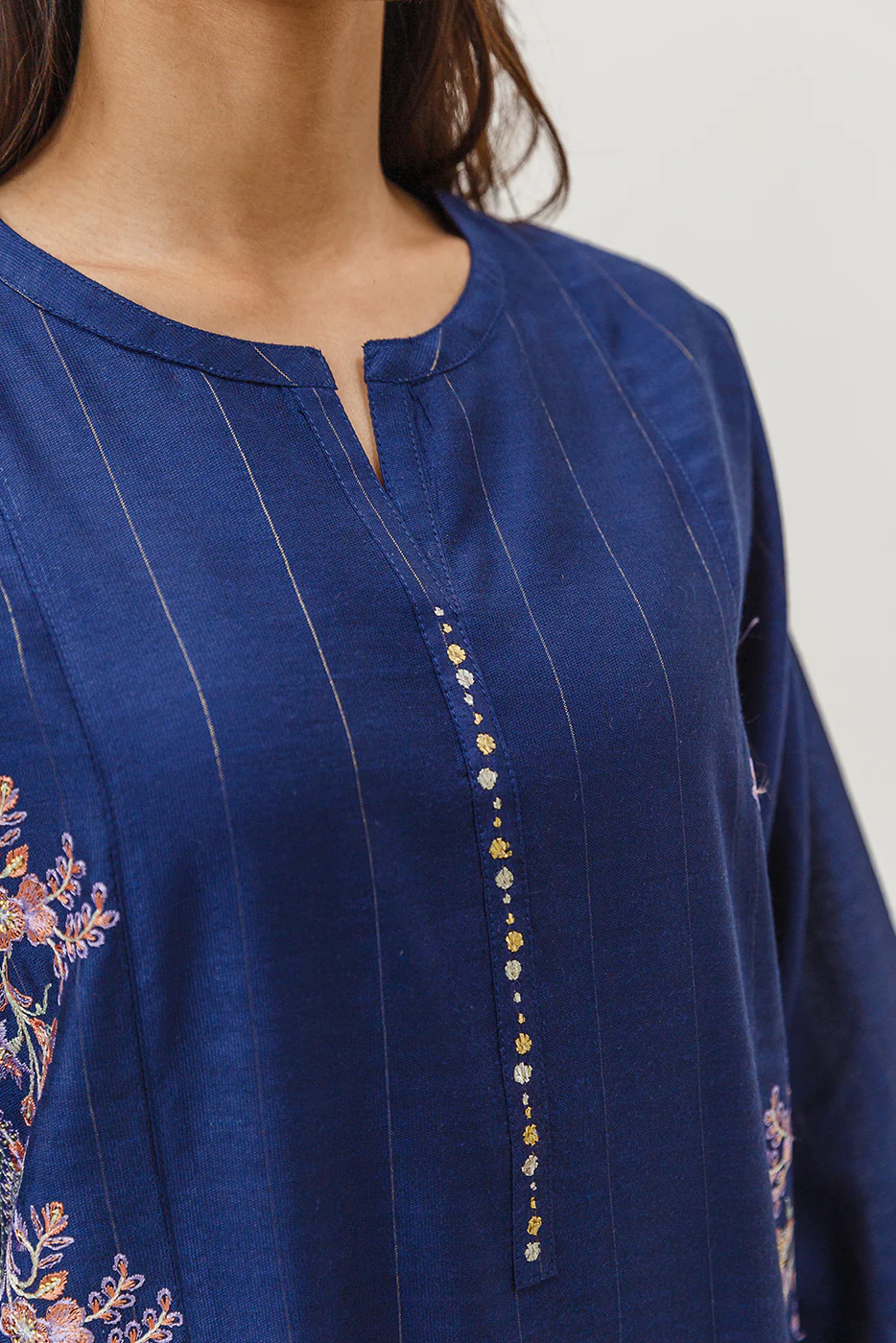 2 PIECE EMBROIDERED TWO TONE SUIT (LUXURY-PRET) - Image 4