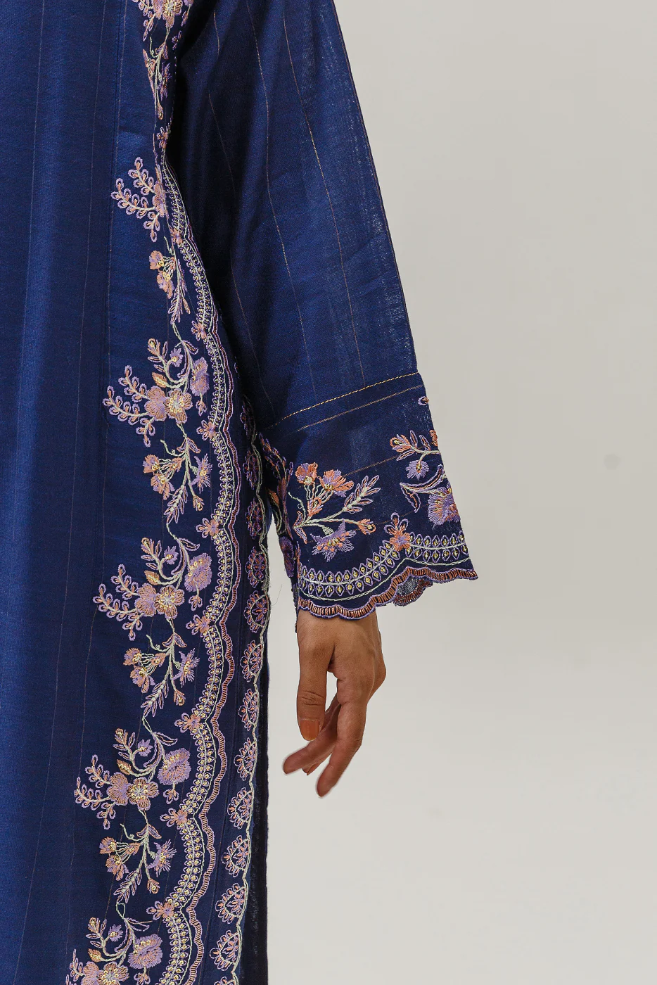 2 PIECE EMBROIDERED TWO TONE SUIT (LUXURY-PRET) - Image 5