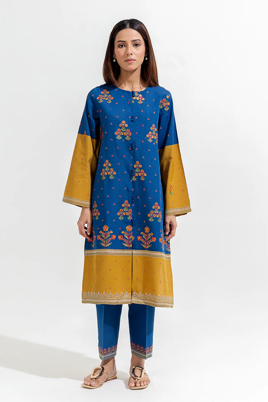 2 PIECE EMBROIDERED TWO TONE SUIT (LUXURY-PRET) - Image 6