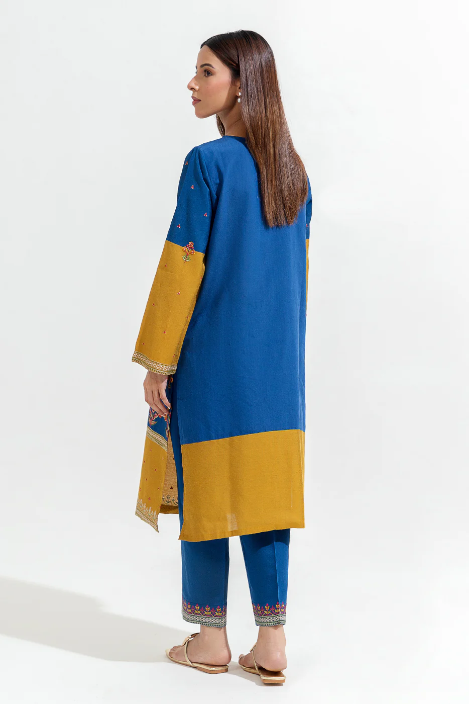 2 PIECE EMBROIDERED TWO TONE SUIT (LUXURY-PRET) - Image 7