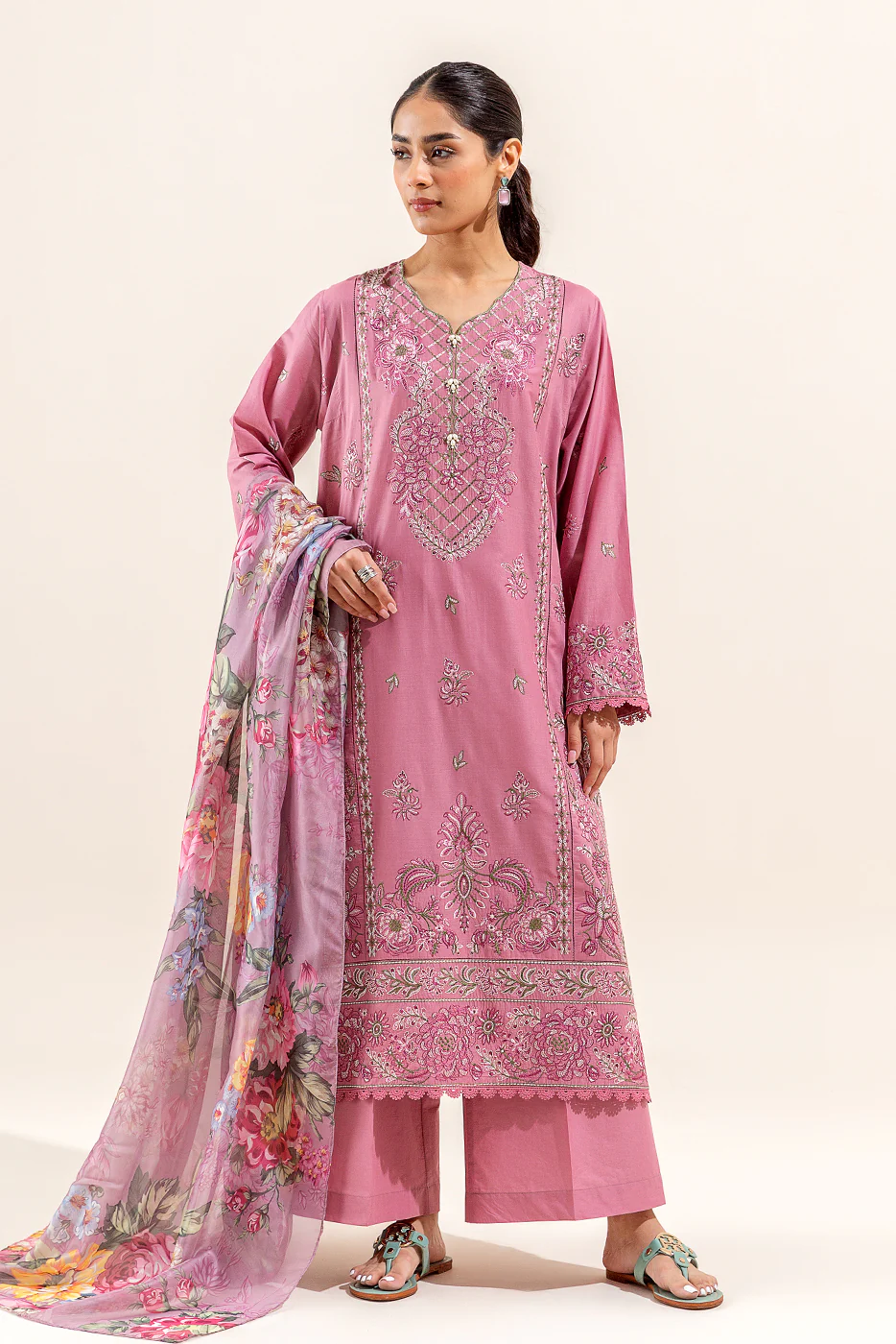 3 PIECE EMBROIDERED LAWN SUIT (UNSTITCHED) - Image 6