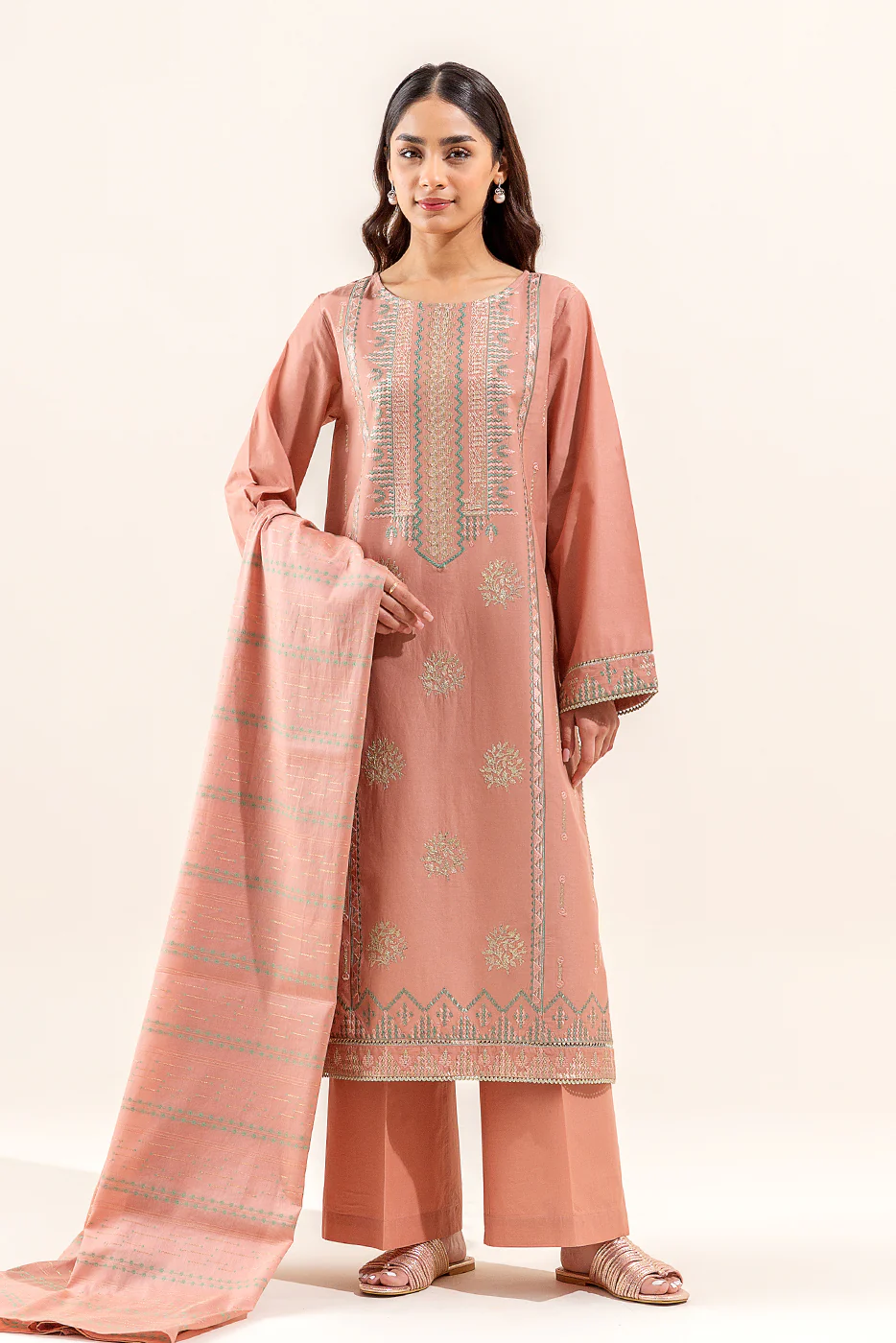 3 PIECE EMBROIDERED LAWN SUIT (UNSTITCHED) - Image 6