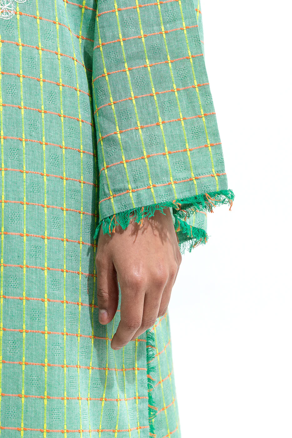 EMBROIDERED YARN DYED SHIRT (PRET) - Image 4