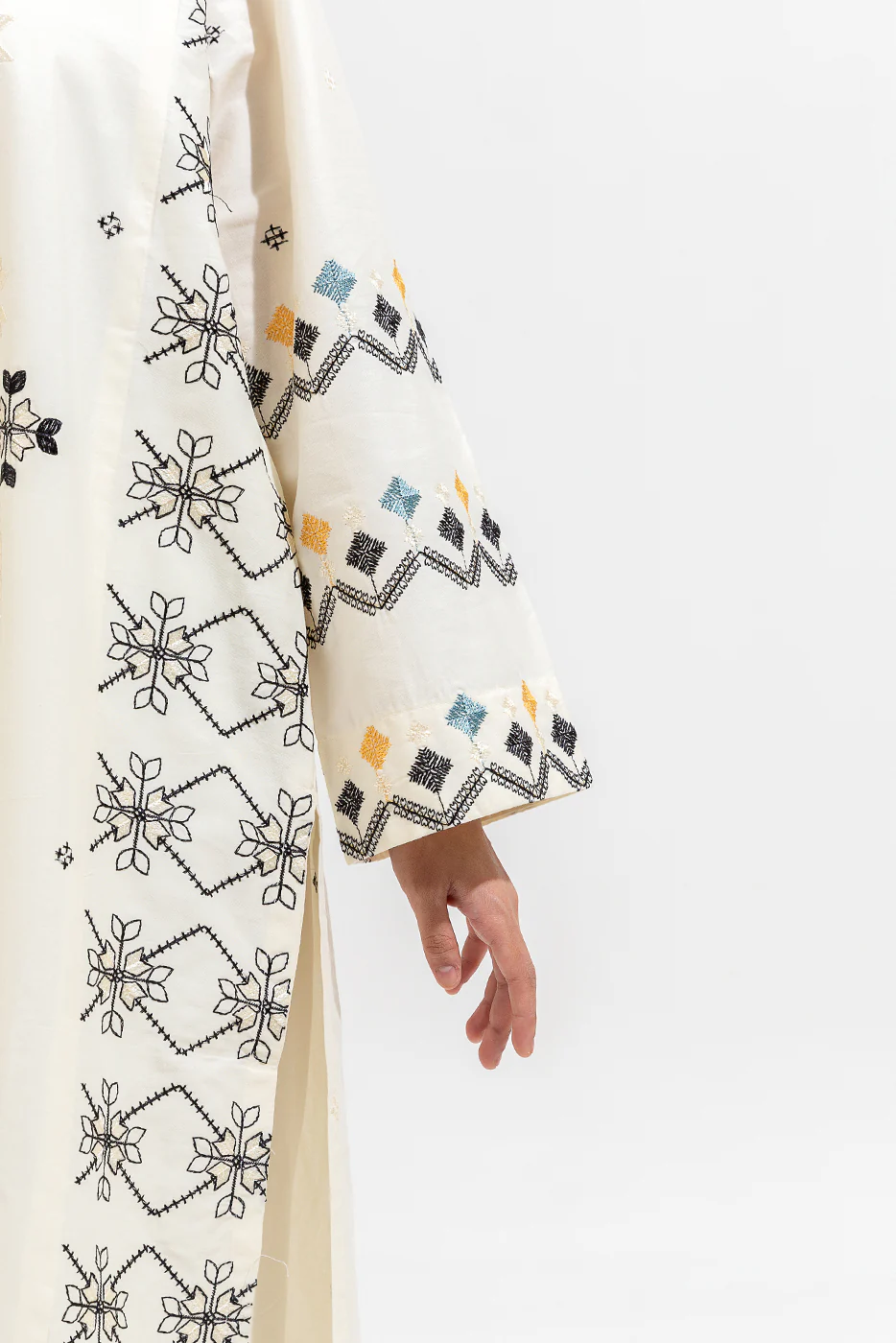 2 PIECE EMBROIDERED CAMBRIC SUIT (PRET) - Image 4