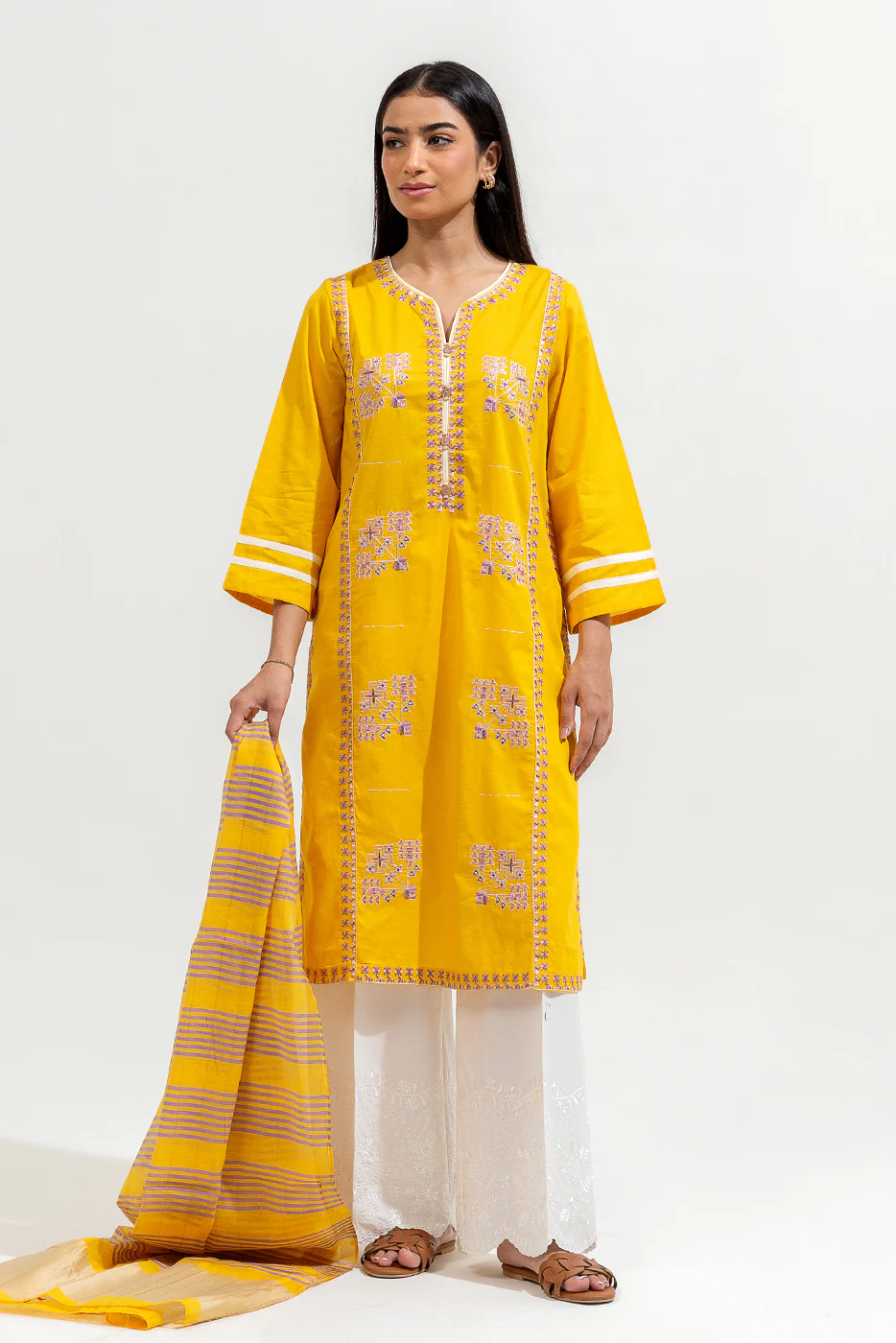 2 PIECE EMBROIDERED LAWN SUIT (PRET) - Image 3