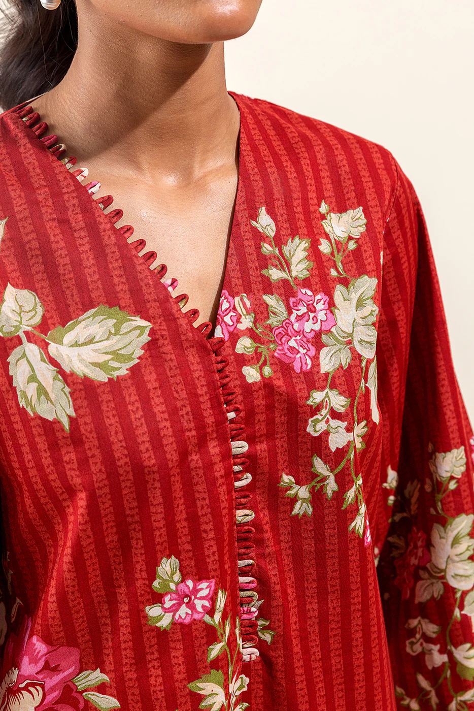 2 PIECE PRINTED SUIT-CARMINE GRACE (UNSTITCHED) - Image 3