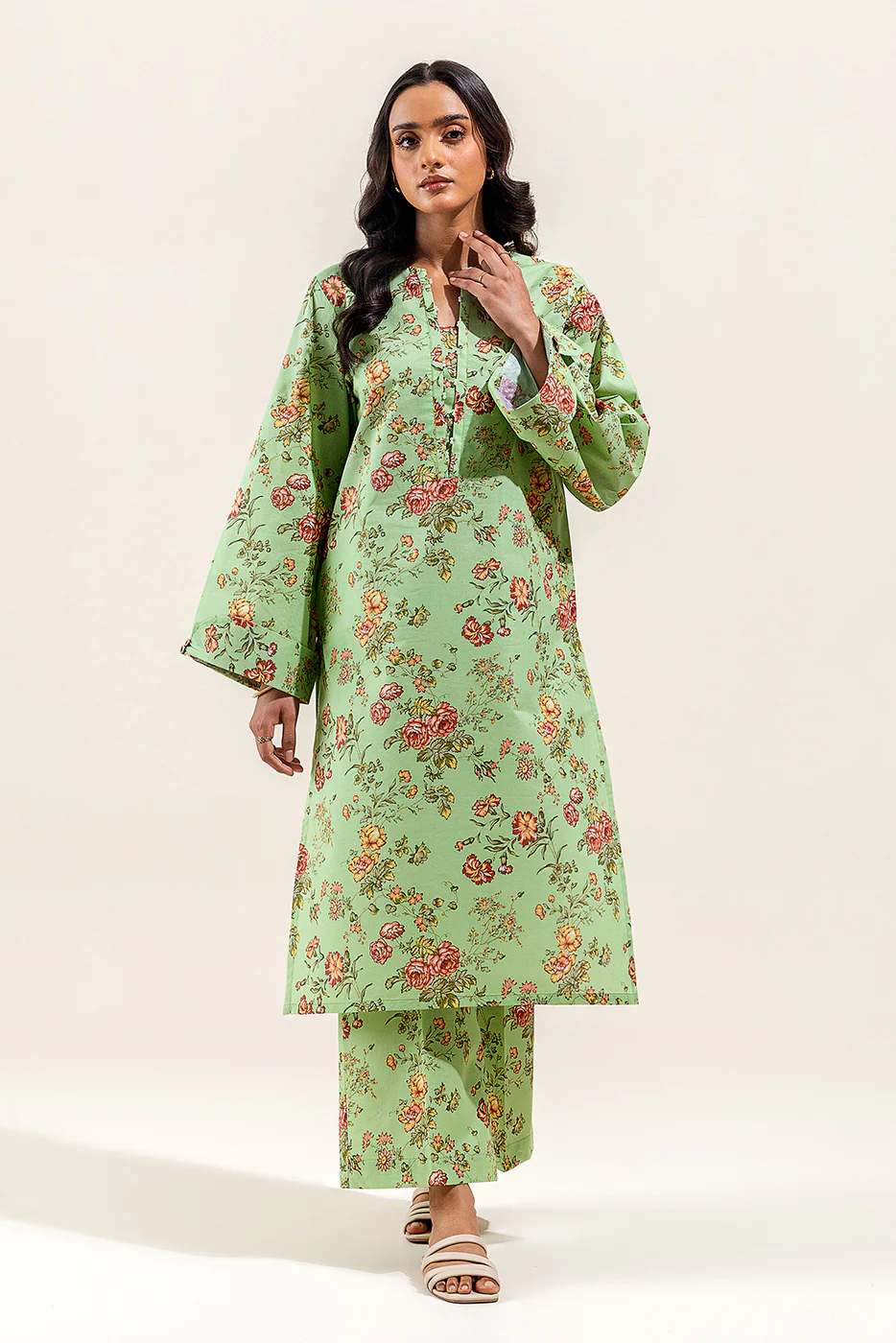 2 PIECE PRINTED SUIT-PEAR PRIMROSE (UNSTITCHED) - Image 2