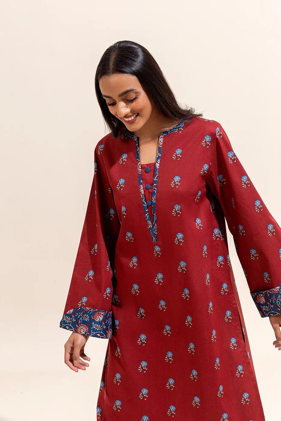 2 PIECE PRINTED LAWN SUIT-RED REGALE (UNSTITCHED)