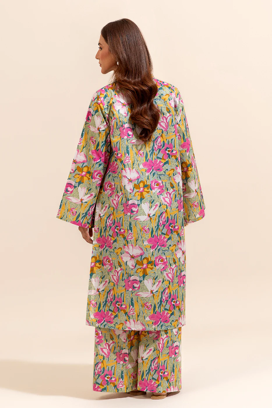 2 PIECE PRINTED LAWN SUIT-PEONY GARLAND (UNSTITCHED) - Image 3