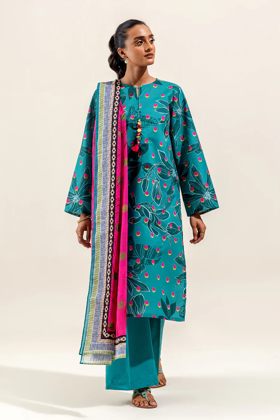 3 PIECE PRINTED SUIT-TIFFANY PUNCH (UNSTITCHED) - Image 2