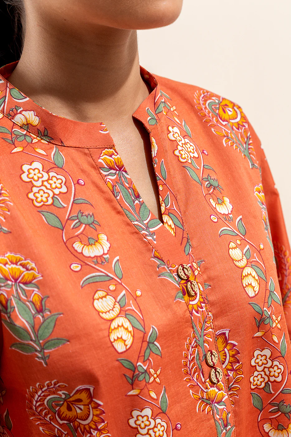 3 PIECE PRINTED LAWN SUIT-SCARLET GLOOM (UNSTITCHED) - Image 5